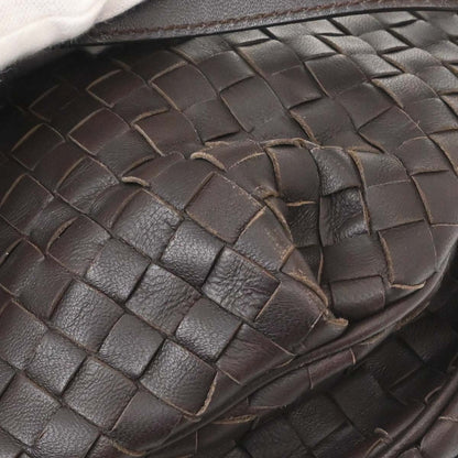 Bottega Veneta Brown Lambskin Intrecciato Shoulder Bag