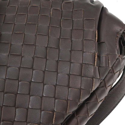 Bottega Veneta Brown Lambskin Intrecciato Shoulder Bag