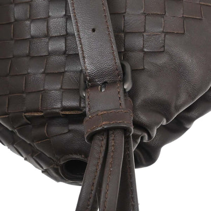 Bottega Veneta Brown Lambskin Intrecciato Shoulder Bag