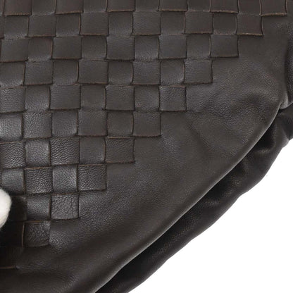 Bottega Veneta Brown Lambskin Intrecciato Shoulder Bag
