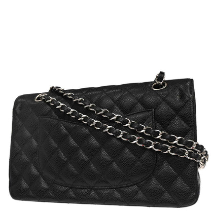 Chanel 2019 Black Caviar Medium Classic Double Flap Shoulder Bag