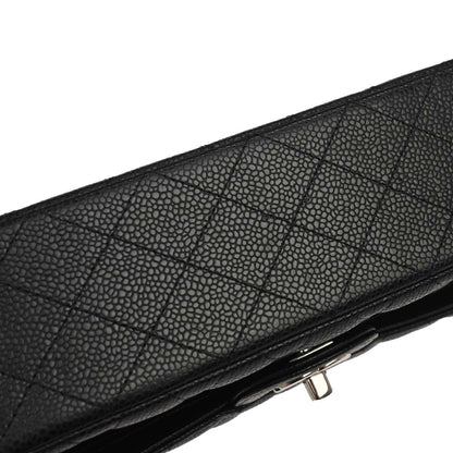 Chanel 2019 Black Caviar Medium Classic Double Flap Shoulder Bag