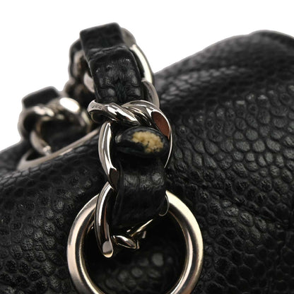 Chanel 2019 Black Caviar Medium Classic Double Flap Shoulder Bag