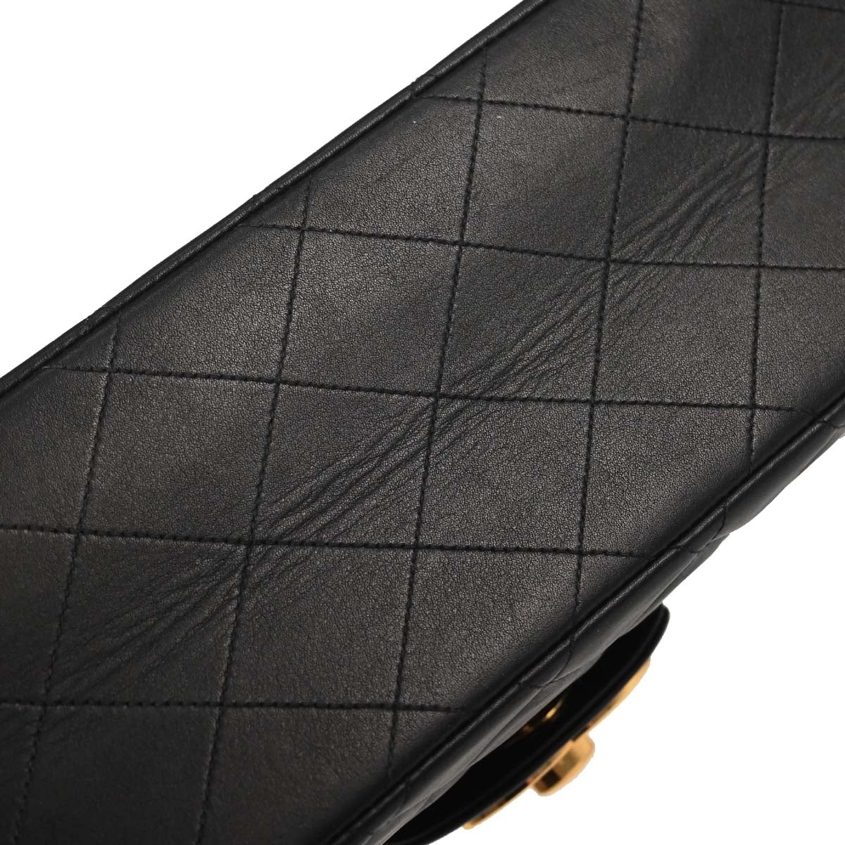 Chanel 1994-1996 Black Lambskin Maxi Classic Flap Shoulder Bag