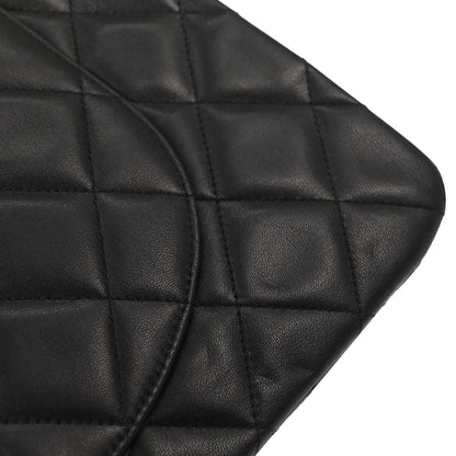 Chanel 1994-1996 Black Lambskin Maxi Classic Flap Shoulder Bag