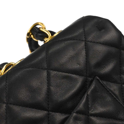 Chanel 1994-1996 Black Lambskin Maxi Classic Flap Shoulder Bag