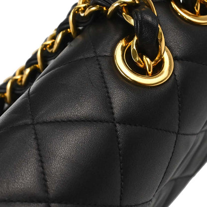 Chanel 1994-1996 Black Lambskin Maxi Classic Flap Shoulder Bag