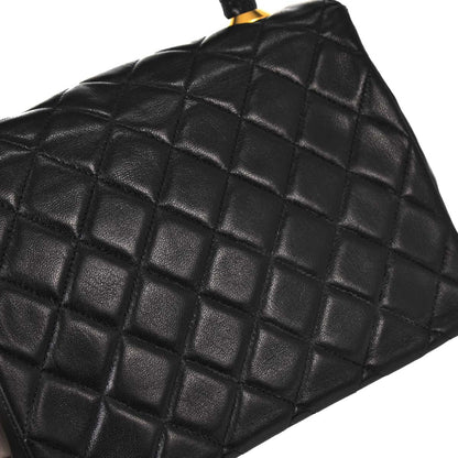 Chanel Black Lambskin Top Handle Handbag