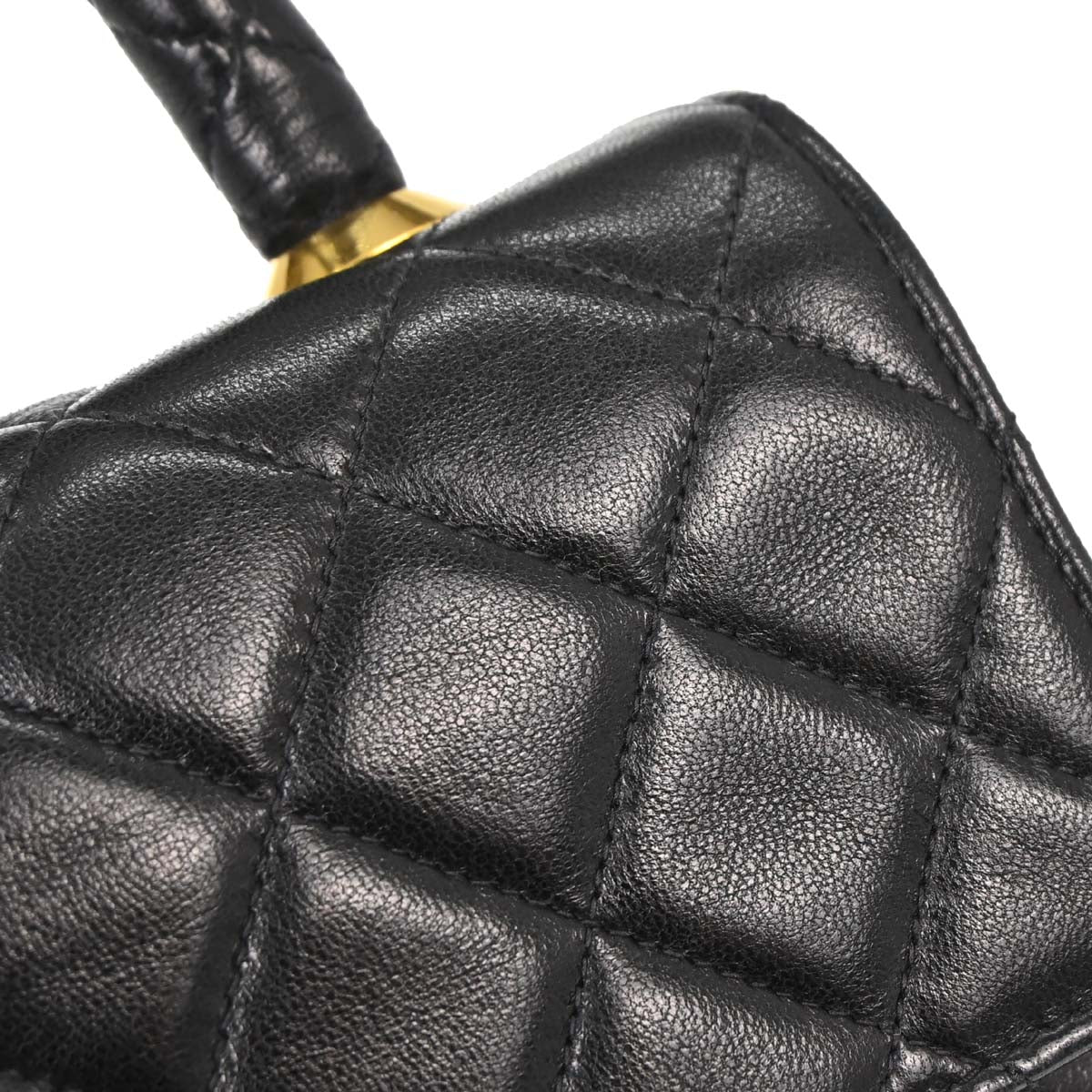 Chanel Black Lambskin Top Handle Handbag
