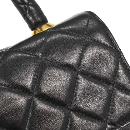 Chanel Black Lambskin Top Handle Handbag