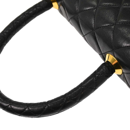 Chanel Black Lambskin Top Handle Handbag