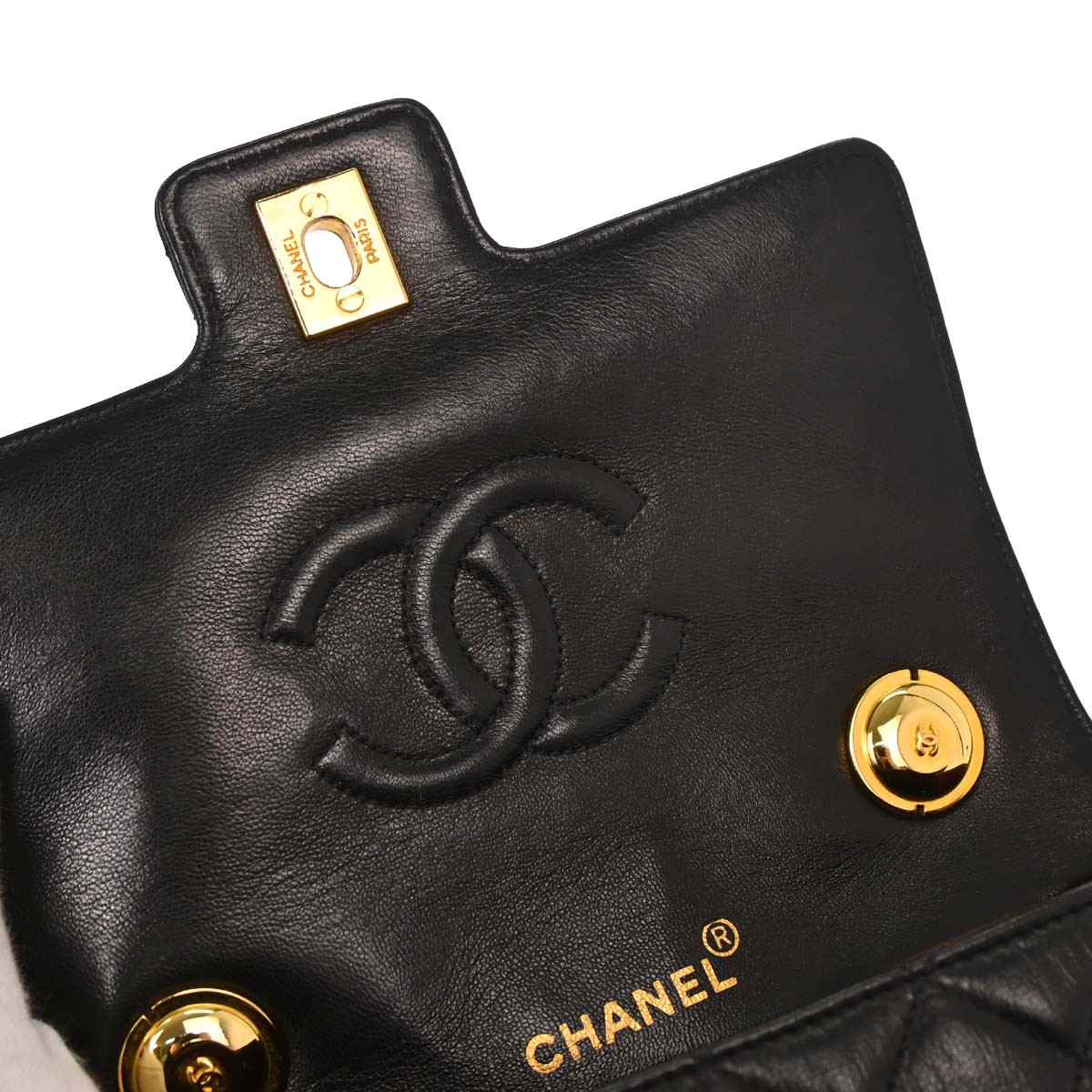 Chanel Black Lambskin Top Handle Handbag