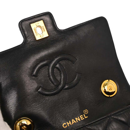 Chanel Black Lambskin Top Handle Handbag