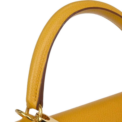Hermes Jaune Courchevel Kelly 32 Sellier 2way Shoulder Handbag