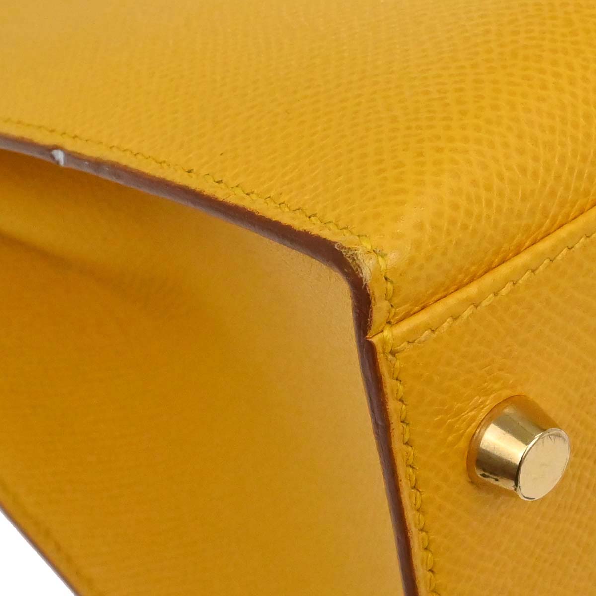 Hermes Jaune Courchevel Kelly 32 Sellier 2way Shoulder Handbag