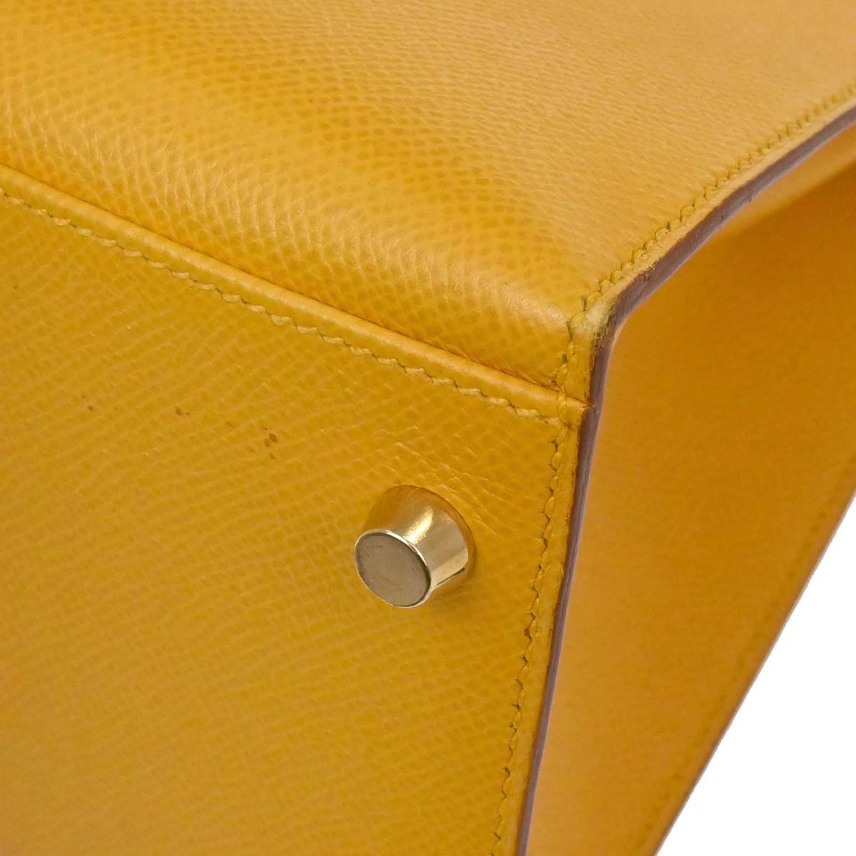 Hermes Jaune Courchevel Kelly 32 Sellier 2way Shoulder Handbag