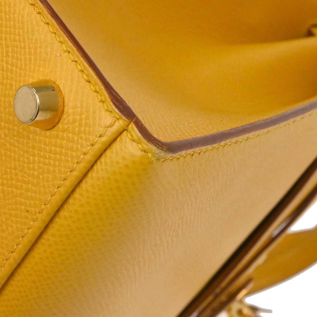Hermes Jaune Courchevel Kelly 32 Sellier 2way Shoulder Handbag
