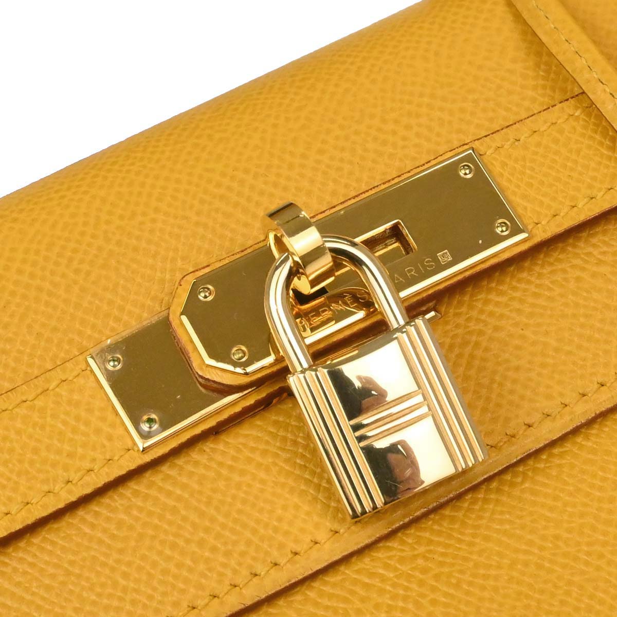Hermes Jaune Courchevel Kelly 32 Sellier 2way Shoulder Handbag