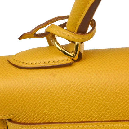 Hermes Jaune Courchevel Kelly 32 Sellier 2way Shoulder Handbag