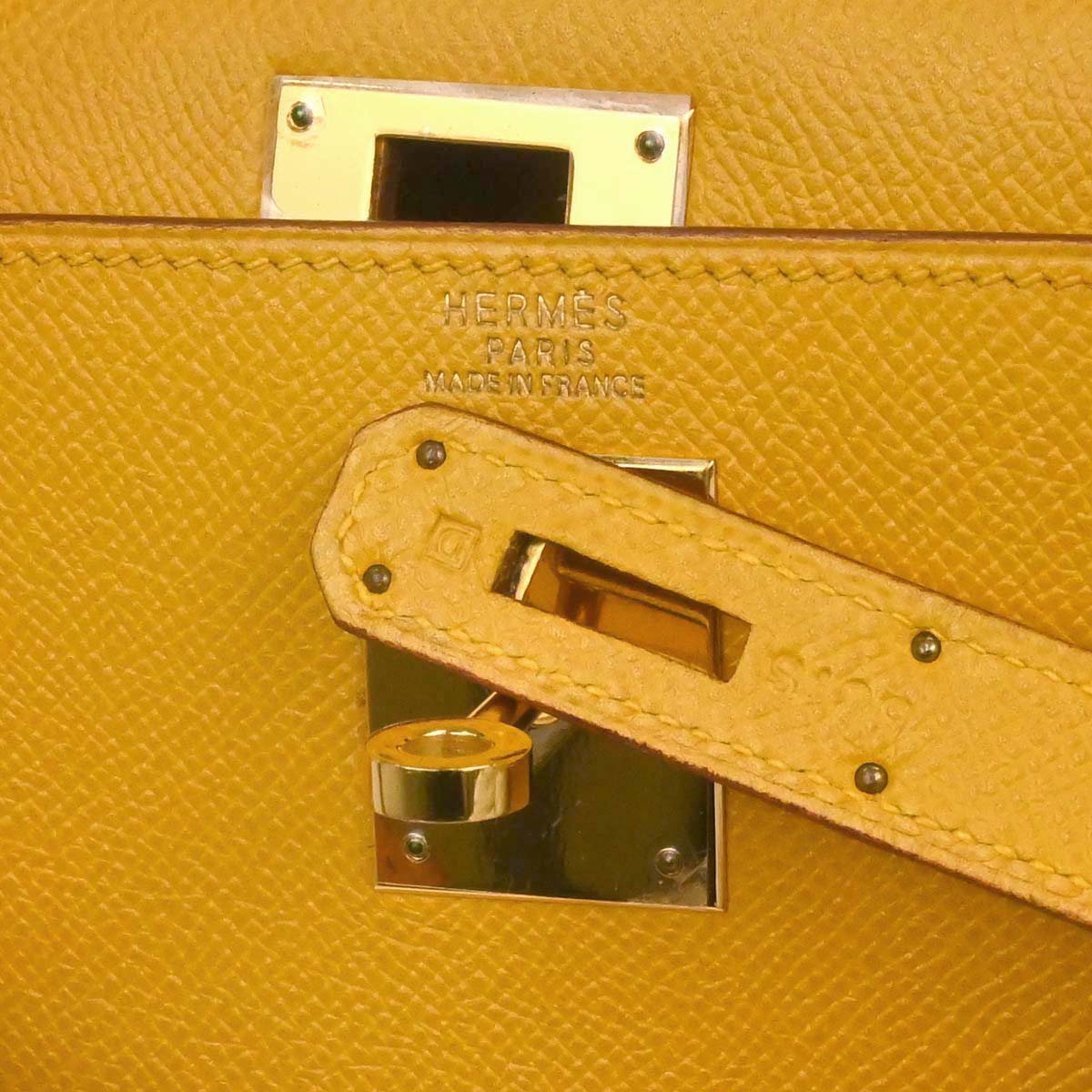 Hermes Jaune Courchevel Kelly 32 Sellier 2way Shoulder Handbag