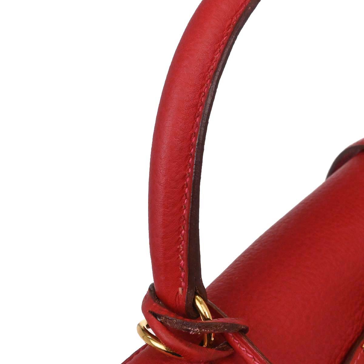 Hermes Rouge Vif Togo Kelly 32 Retourne 2way Shoulder Handbag