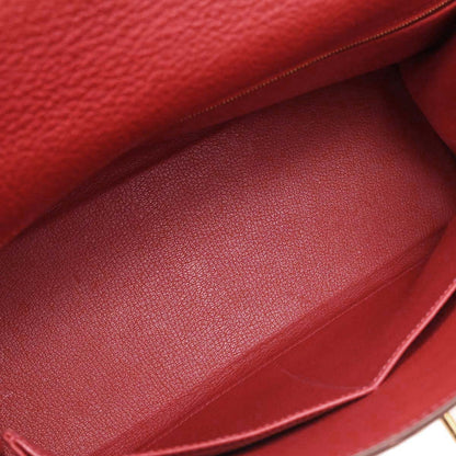 Hermes Rouge Vif Togo Kelly 32 Retourne 2way Shoulder Handbag