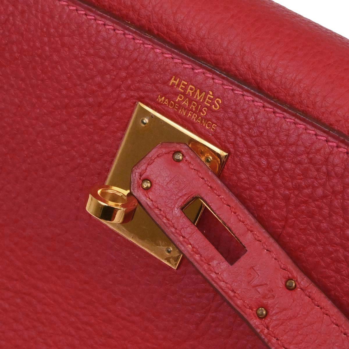 Hermes Rouge Vif Togo Kelly 32 Retourne 2way Shoulder Handbag