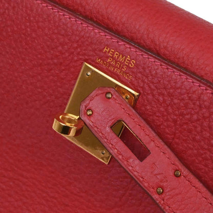 Hermes Rouge Vif Togo Kelly 32 Retourne 2way Shoulder Handbag