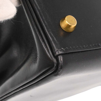 Hermes Black Box Calf Kelly 32 Retourne 2way Shoulder Handbag