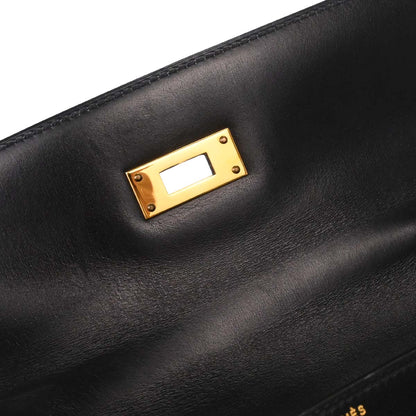 Hermes Black Box Calf Kelly 32 Retourne 2way Shoulder Handbag