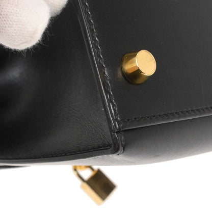 Hermes Black Box Calf Kelly 28 Sellier 2way Shoulder Handbag