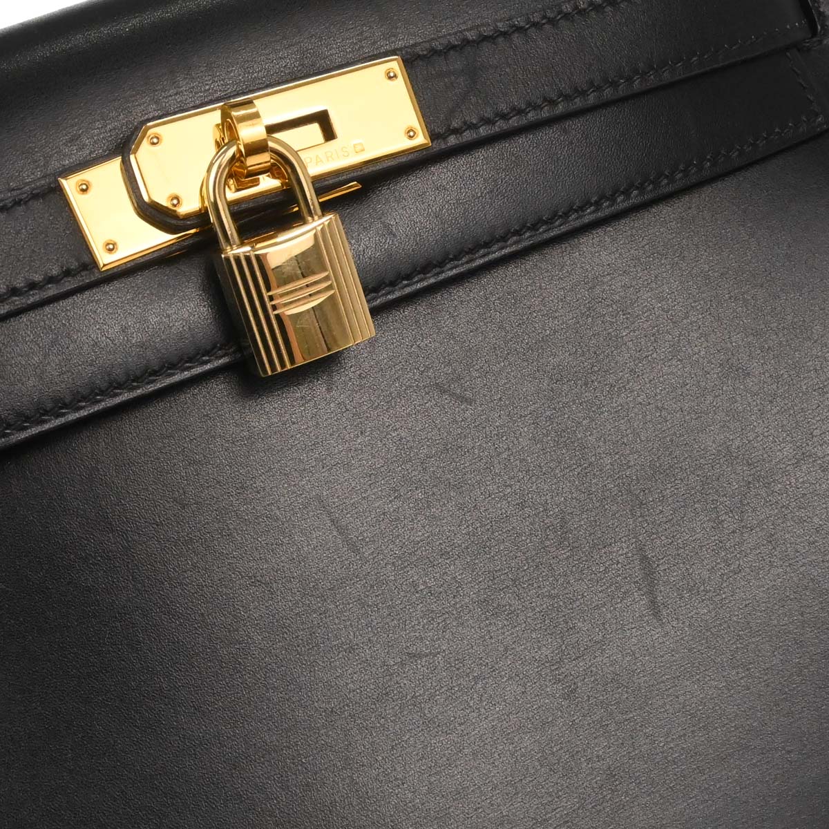 Hermes Black Box Calf Kelly 28 Sellier 2way Shoulder Handbag