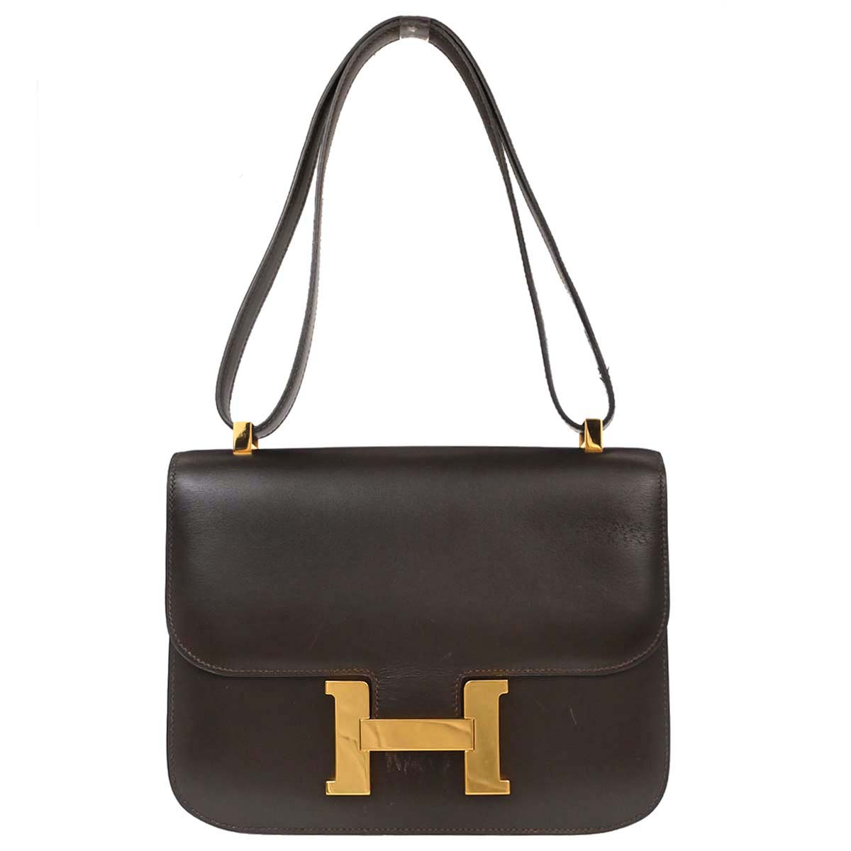 Hermes Ebene Box Calf Constance 23 Shoulder Bag