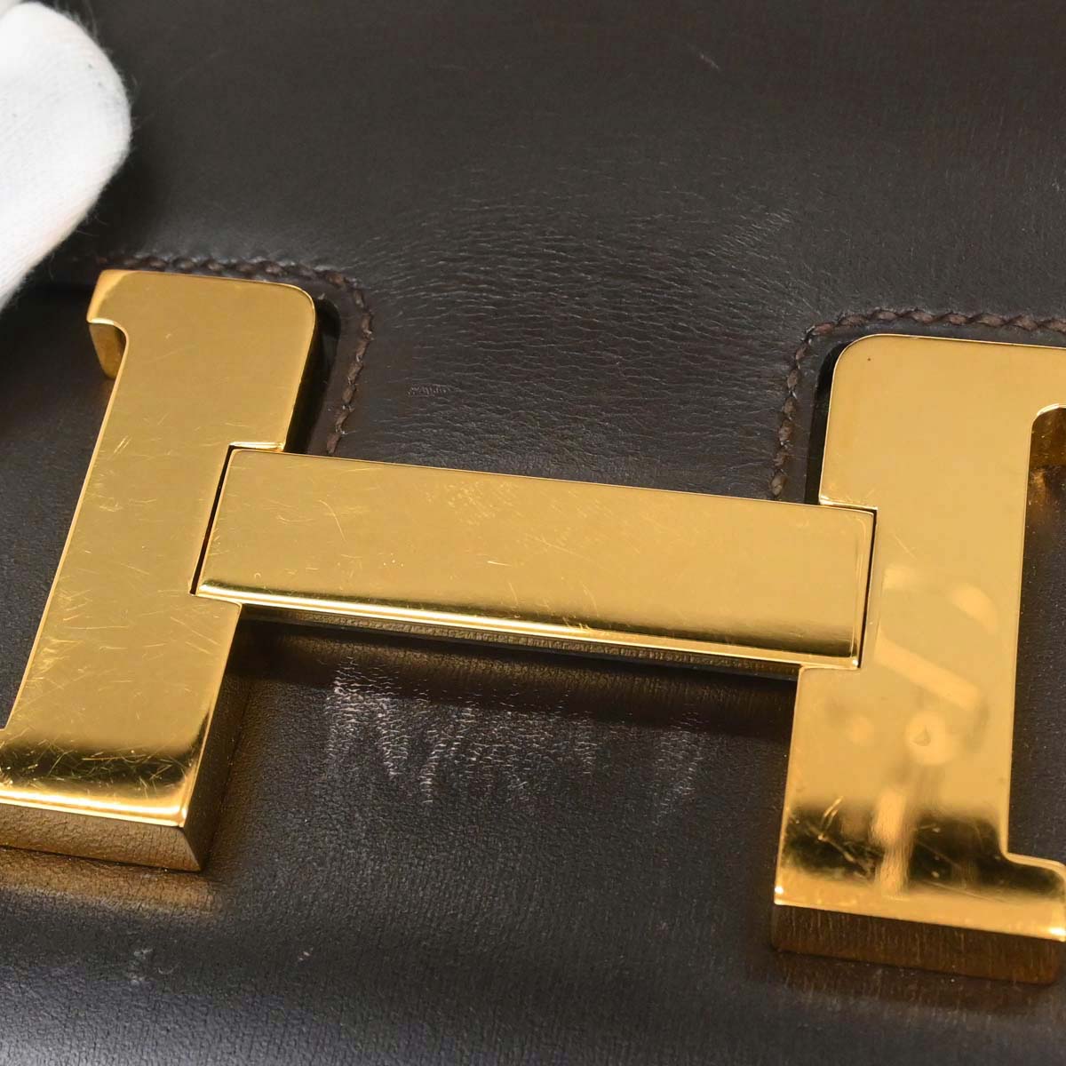 Hermes Ebene Box Calf Constance 23 Shoulder Bag