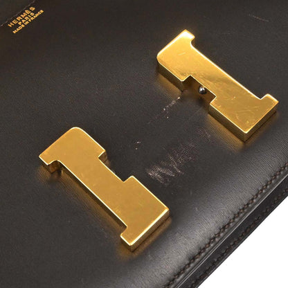 Hermes Ebene Box Calf Constance 23 Shoulder Bag