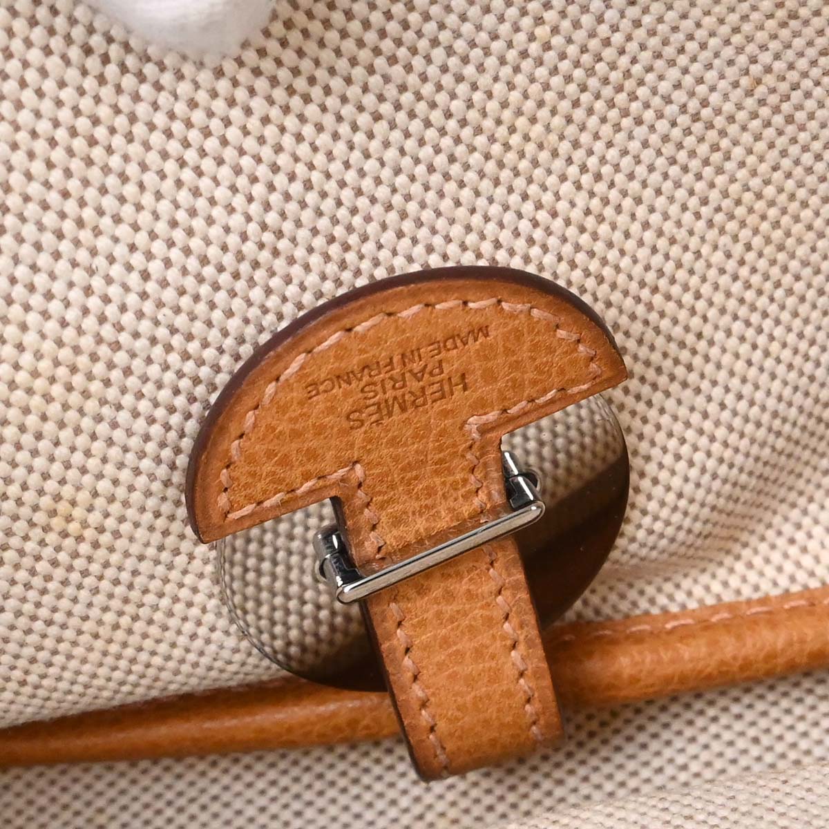 Hermes Natural Toile H Vache Liegee Sac Colorado MM Shoulder Bag