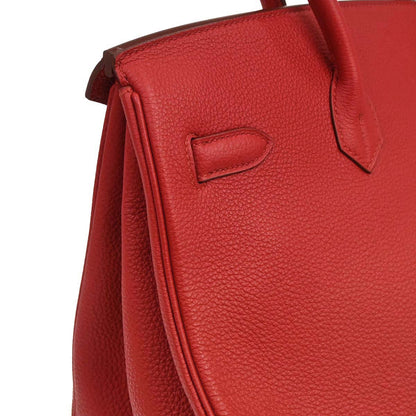 Hermes Rouge Casaque Togo Birkin 35 Handbag