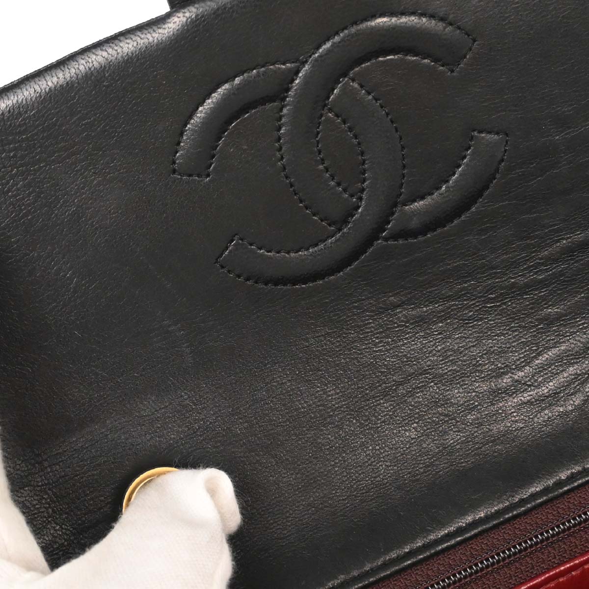 Chanel Black Lambskin Classic Square Flap Shoulder Bag 20