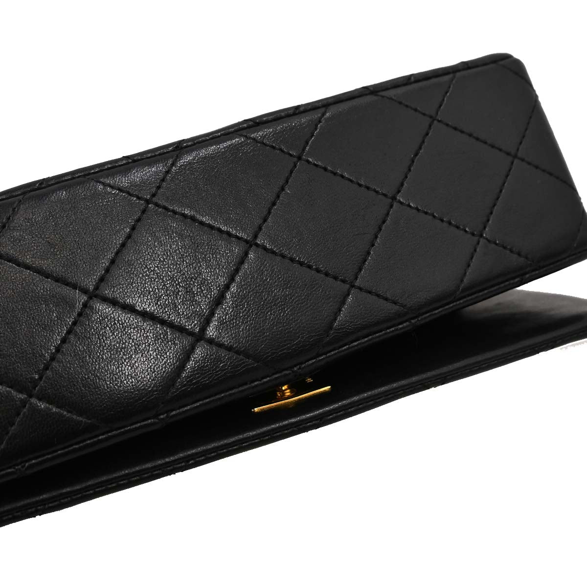 Chanel Black Lambskin Turnlock Mini Full Flap Shoulder Bag