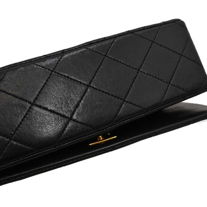 Chanel Black Lambskin Turnlock Mini Full Flap Shoulder Bag