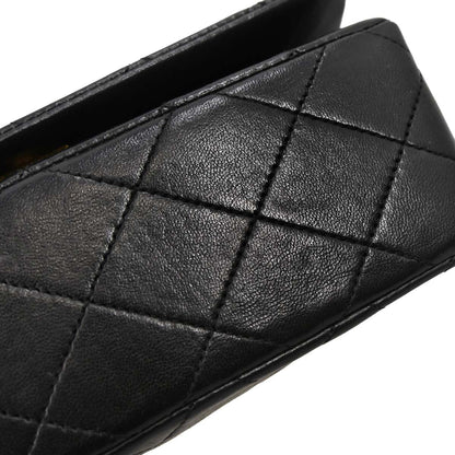 Chanel Black Lambskin Turnlock Mini Full Flap Shoulder Bag