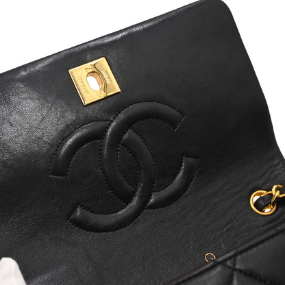 Chanel Black Lambskin Turnlock Mini Full Flap Shoulder Bag