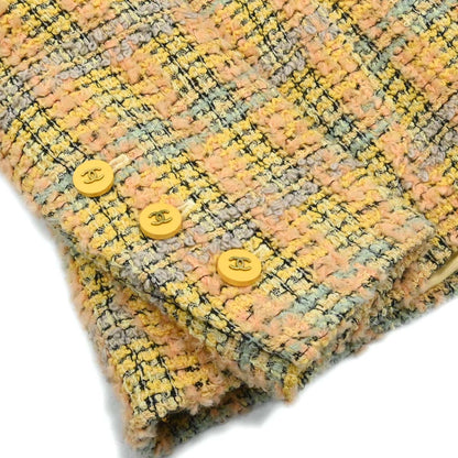 Chanel Single Breasted Jacket Tweed Yellow