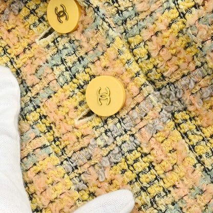 Chanel Single Breasted Jacket Tweed Yellow