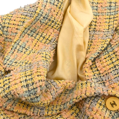 Chanel Single Breasted Jacket Tweed Yellow