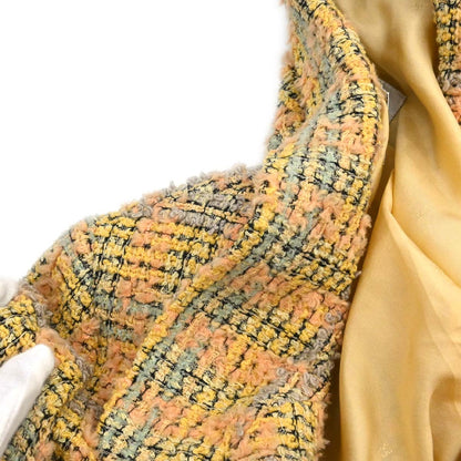 Chanel Single Breasted Jacket Tweed Yellow