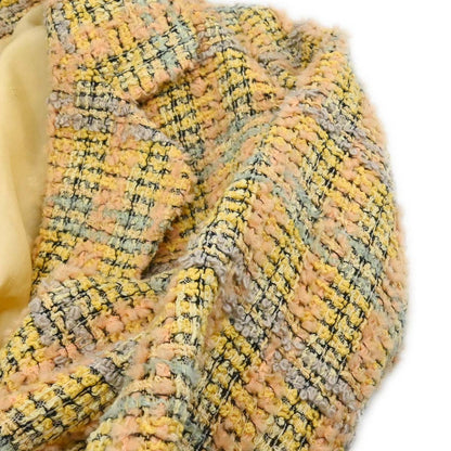 Chanel Single Breasted Jacket Tweed Yellow