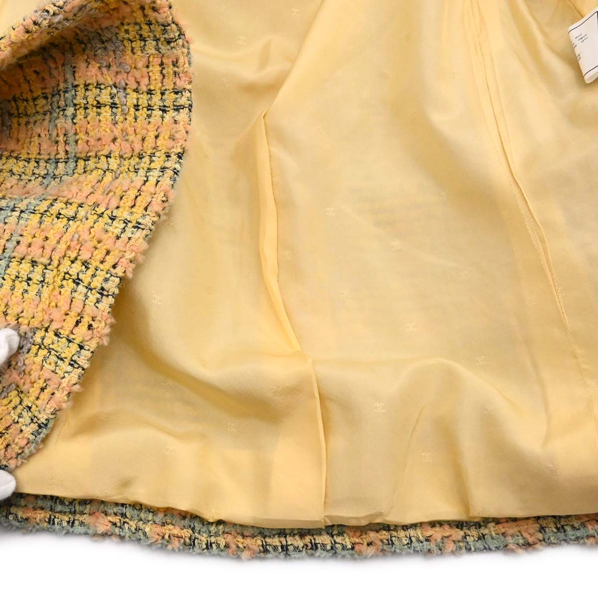Chanel Single Breasted Jacket Tweed Yellow