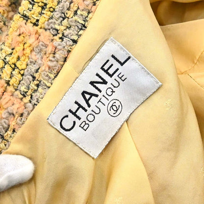 Chanel Single Breasted Jacket Tweed Yellow