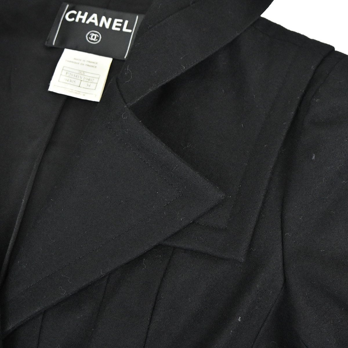 Chanel 2006 Hooded Duffel Coat Black #34